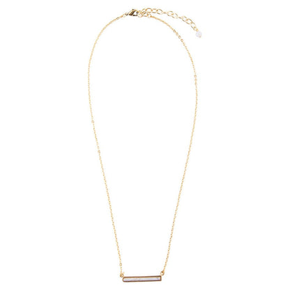 Dainty Botswana Agate Bar Necklace