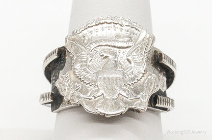 Vintage US Eagle Coin Ring - Size 9