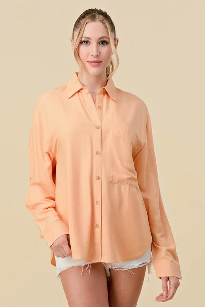 BASIC COLLARED BUTTON DOWN LONG SLEEVES SHIRTS