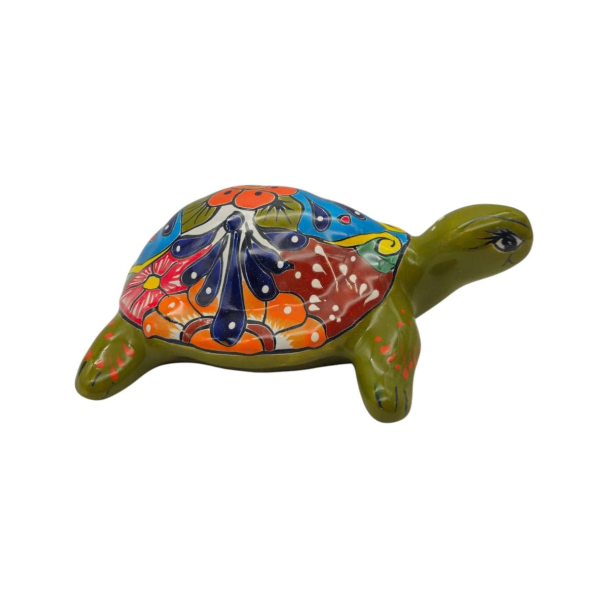 Talavera Sea Turtle Statue | Colorful Hand-Painted Mexican Decor