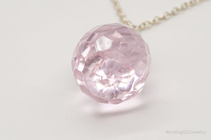 Sandy Designs Large Violet Crystal Sterling Silver Necklace