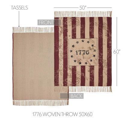 1776 Patriotic Woven Throw Blanket 50x60