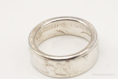 Vintage 1942 Half Dollar Silver Ring - Size 9