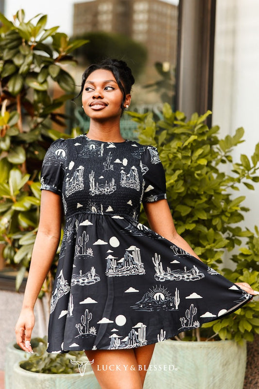 Desert Sunset Smocked Dress