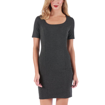 InstantFigure Short Dress with Square Neck and Short Sleeves 168027