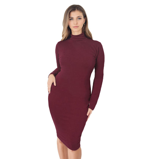 Long Sleeve Turtle Neck Dress 153052