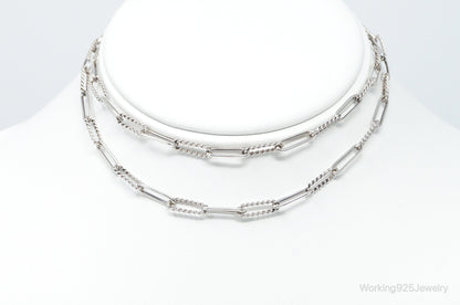 Vintage Modernist Link Sterling Silver Chain Necklace