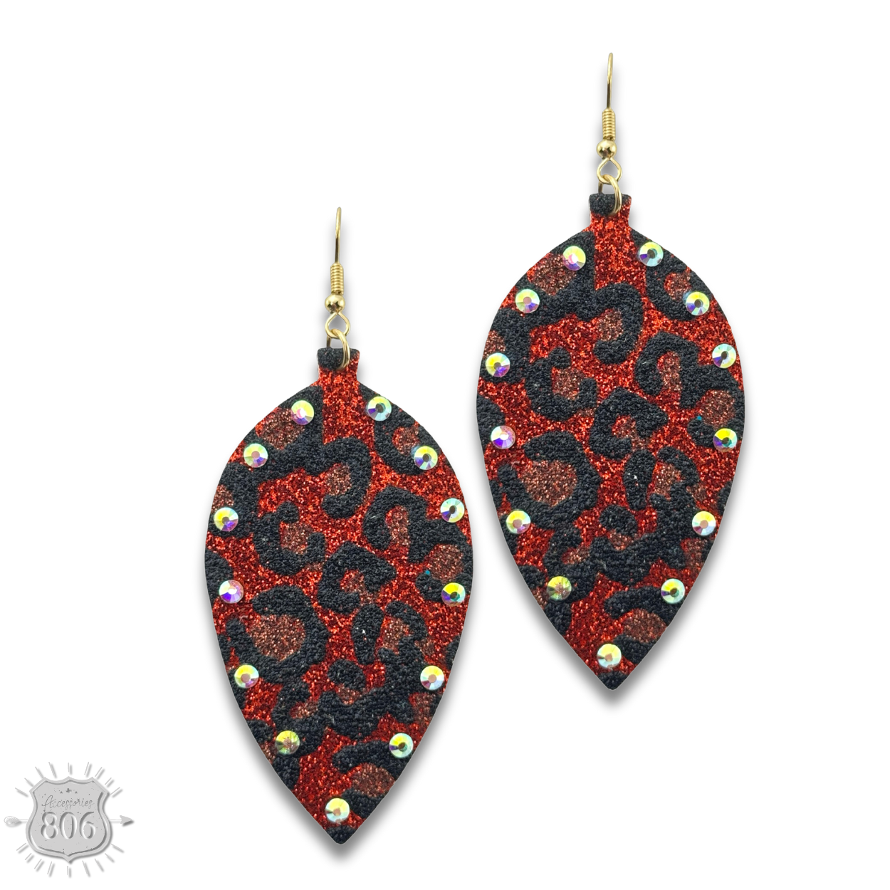 Petal shaped earring with rhinestones last call