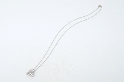 Vintage Simulated Diamond Accented Sweetheart Heart Sterling Silver Necklace 18"