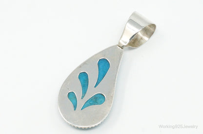 Vintage Desert Rose Trading Co Large Turquoise Sterling Silver Pendant