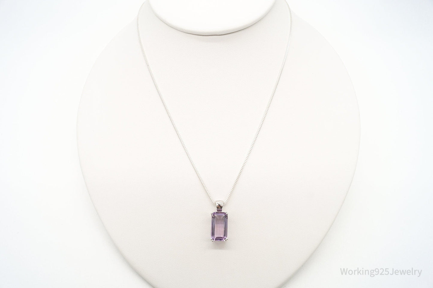 Vintage Amethyst Sterling Silver Adjustable Chain Necklace