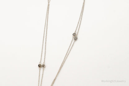 Designer Judith Jack Blue Stone Marcasite Sterling Silver Necklace