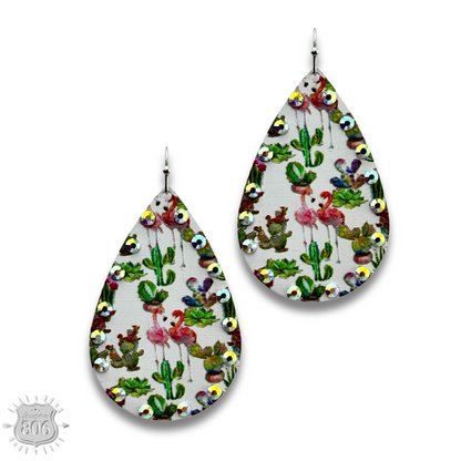 Rhinestone rim metal teardrop earring, last call
