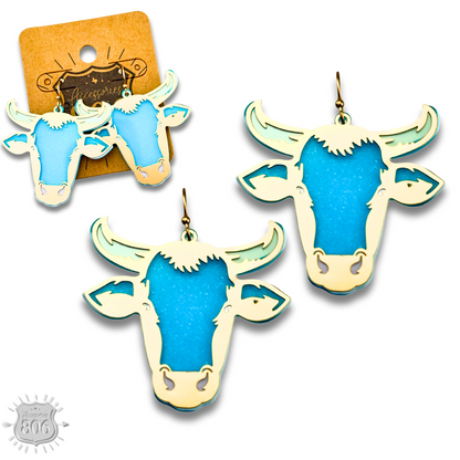 Acrylic steer head earring, last call
