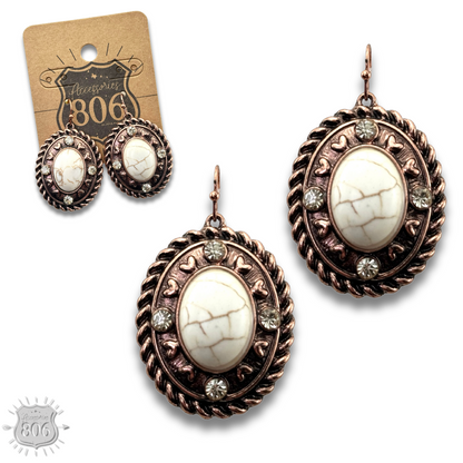 Rope edge oval earring - LC