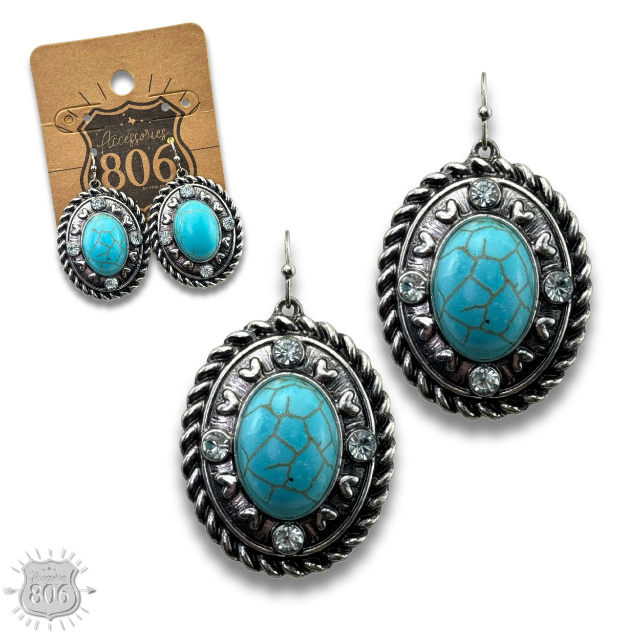 Rope edge oval earring - LC