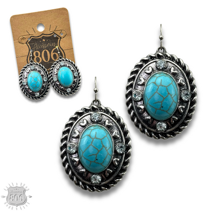 Rope edge oval earring - LC
