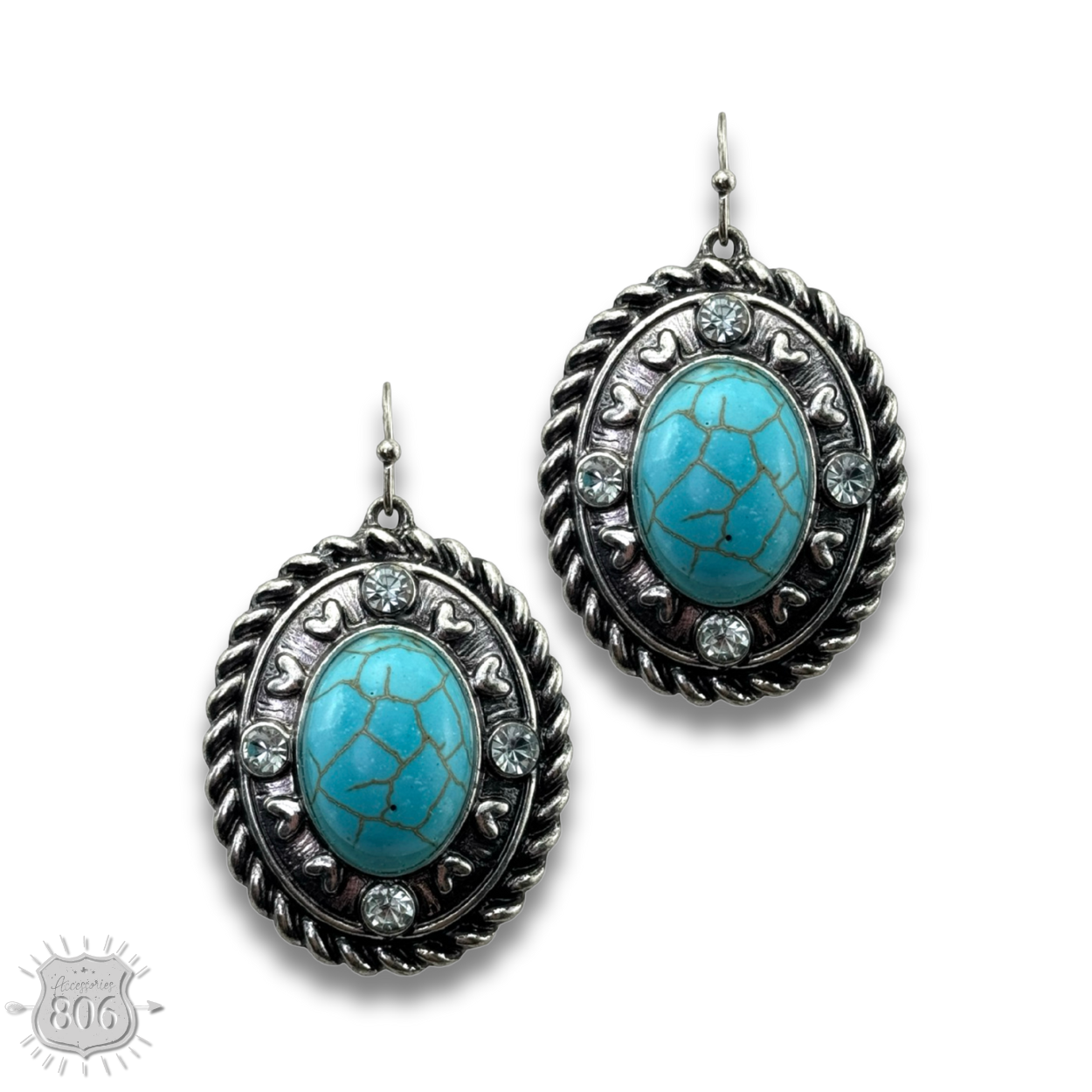 Rope edge oval earring - LC