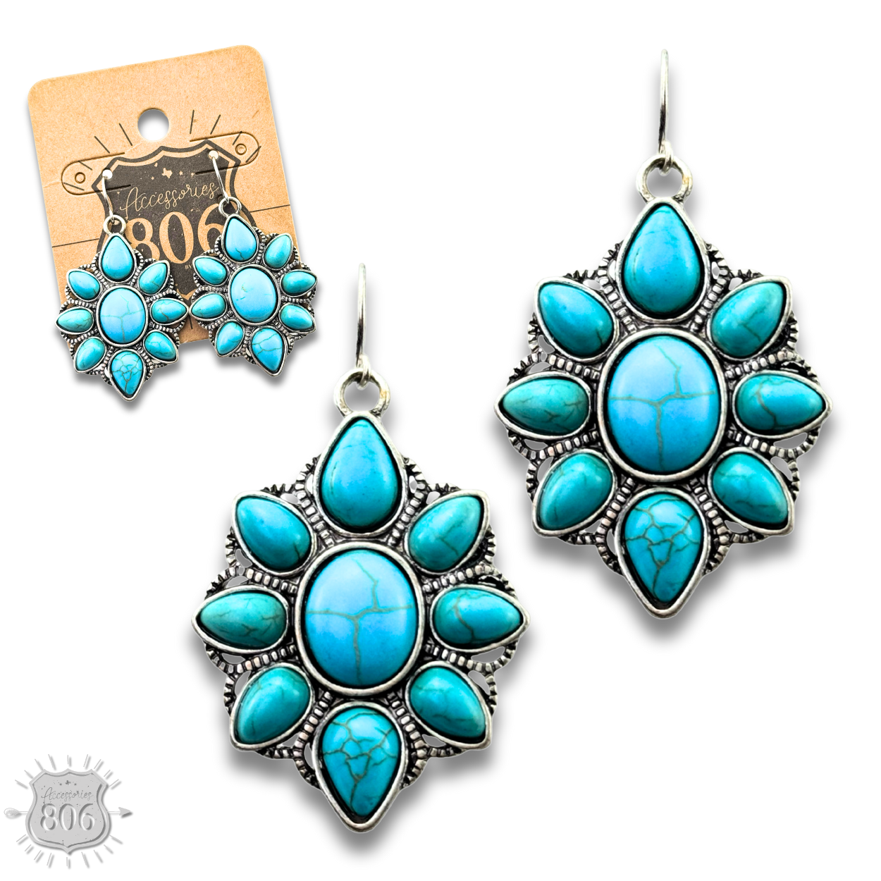 Decorative stone flower earring - LC