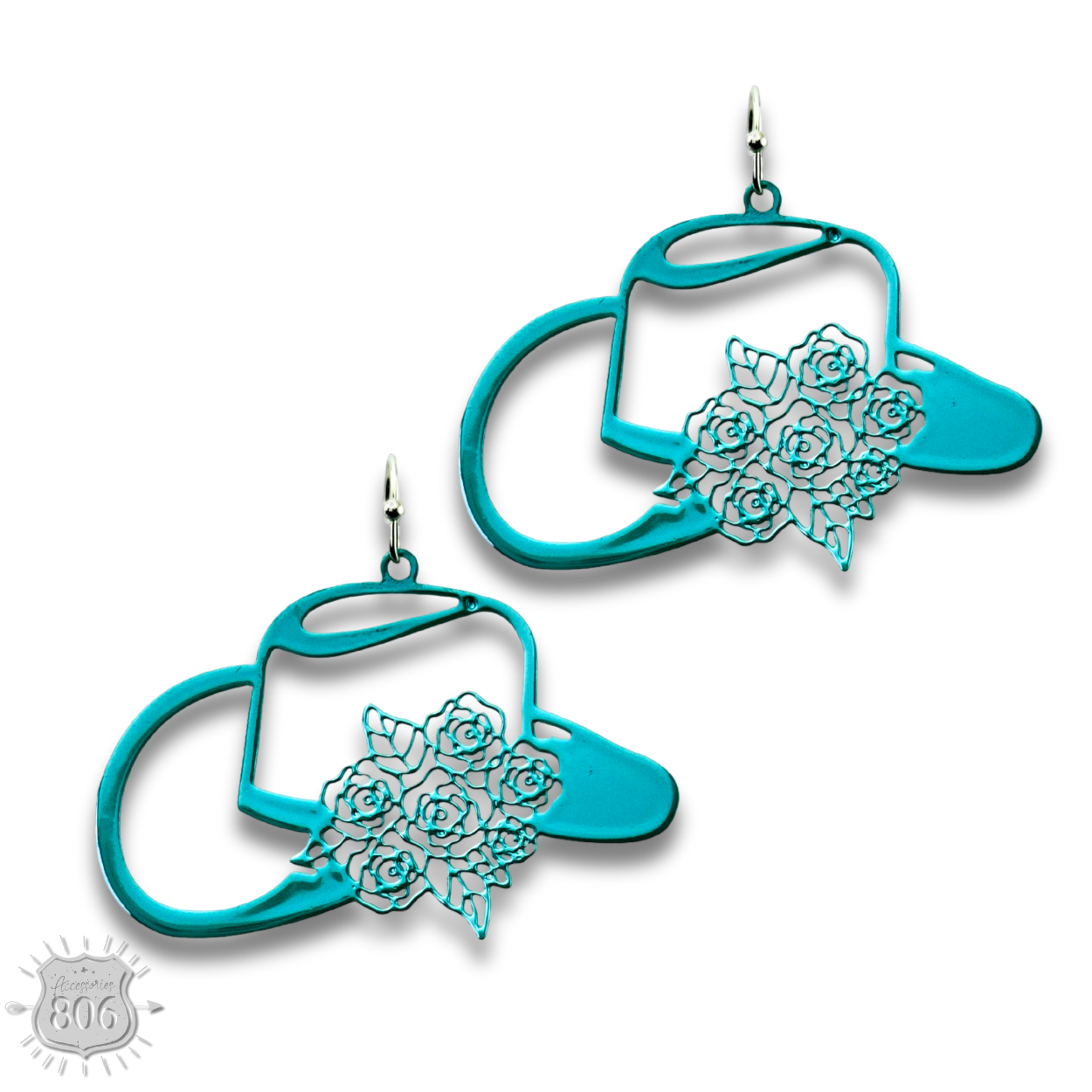 Flower cowboy hat earring - LC