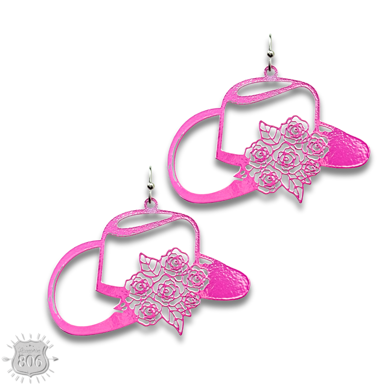 Flower cowboy hat earring - LC