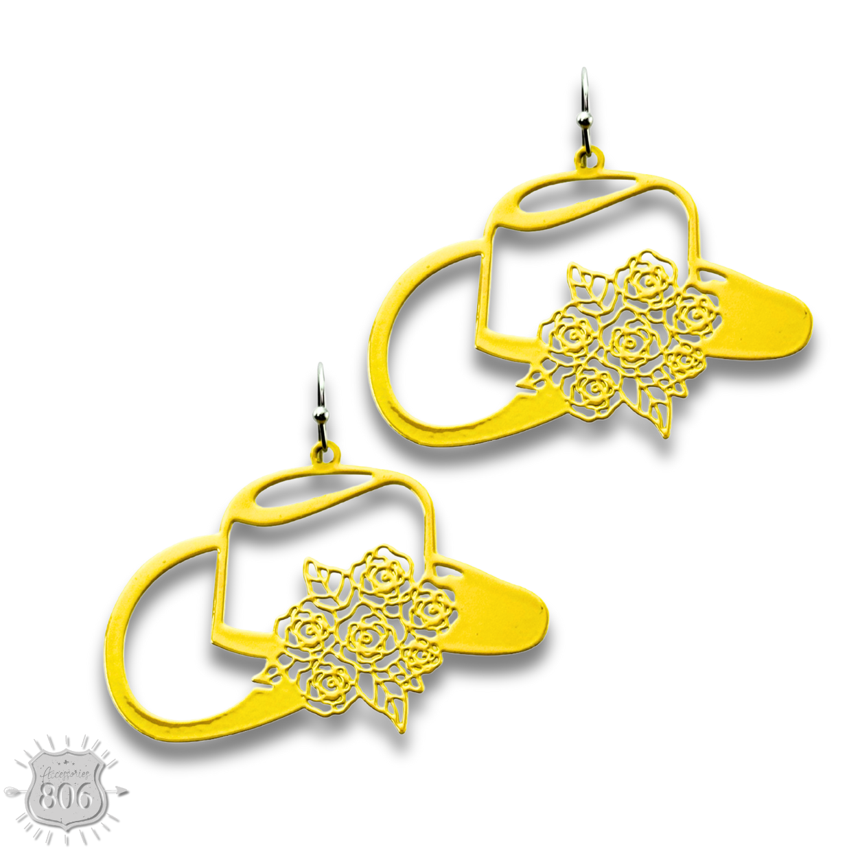 Flower cowboy hat earring - LC