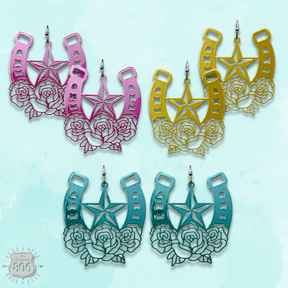 Flower horseshoe earring - LC