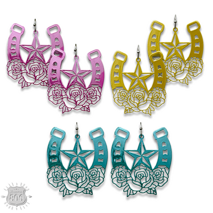 Flower horseshoe earring - LC