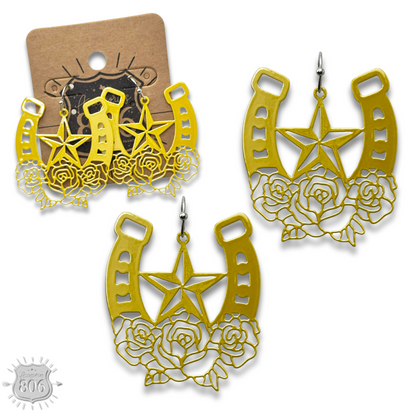 Flower horseshoe earring - LC