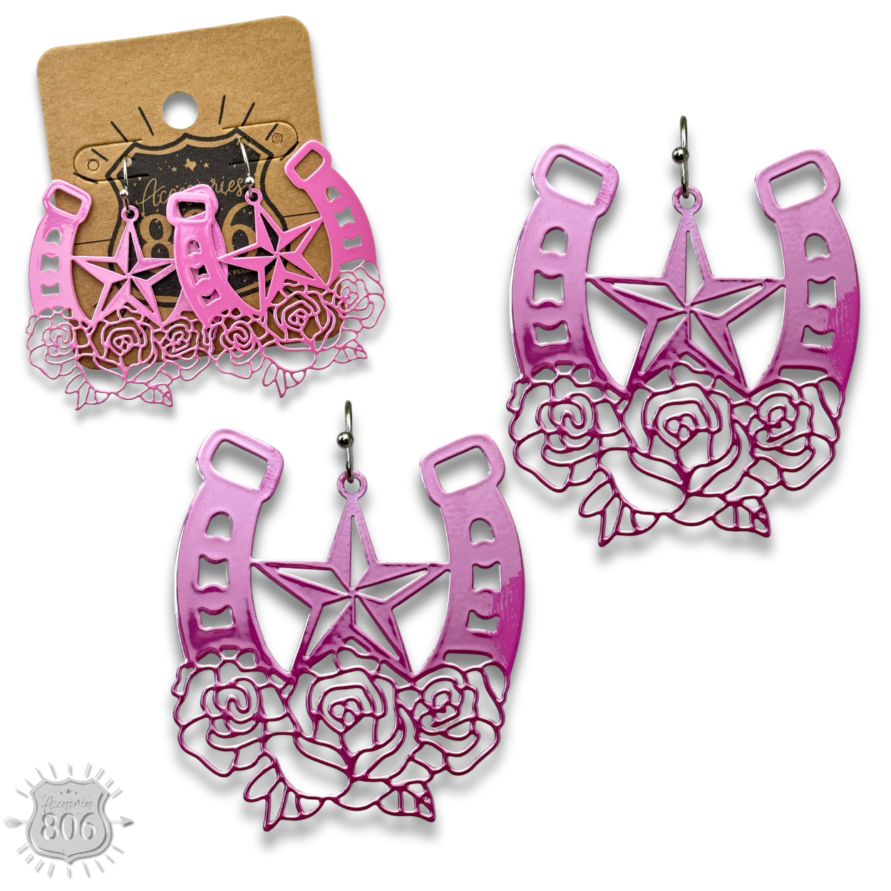 Flower horseshoe earring - LC