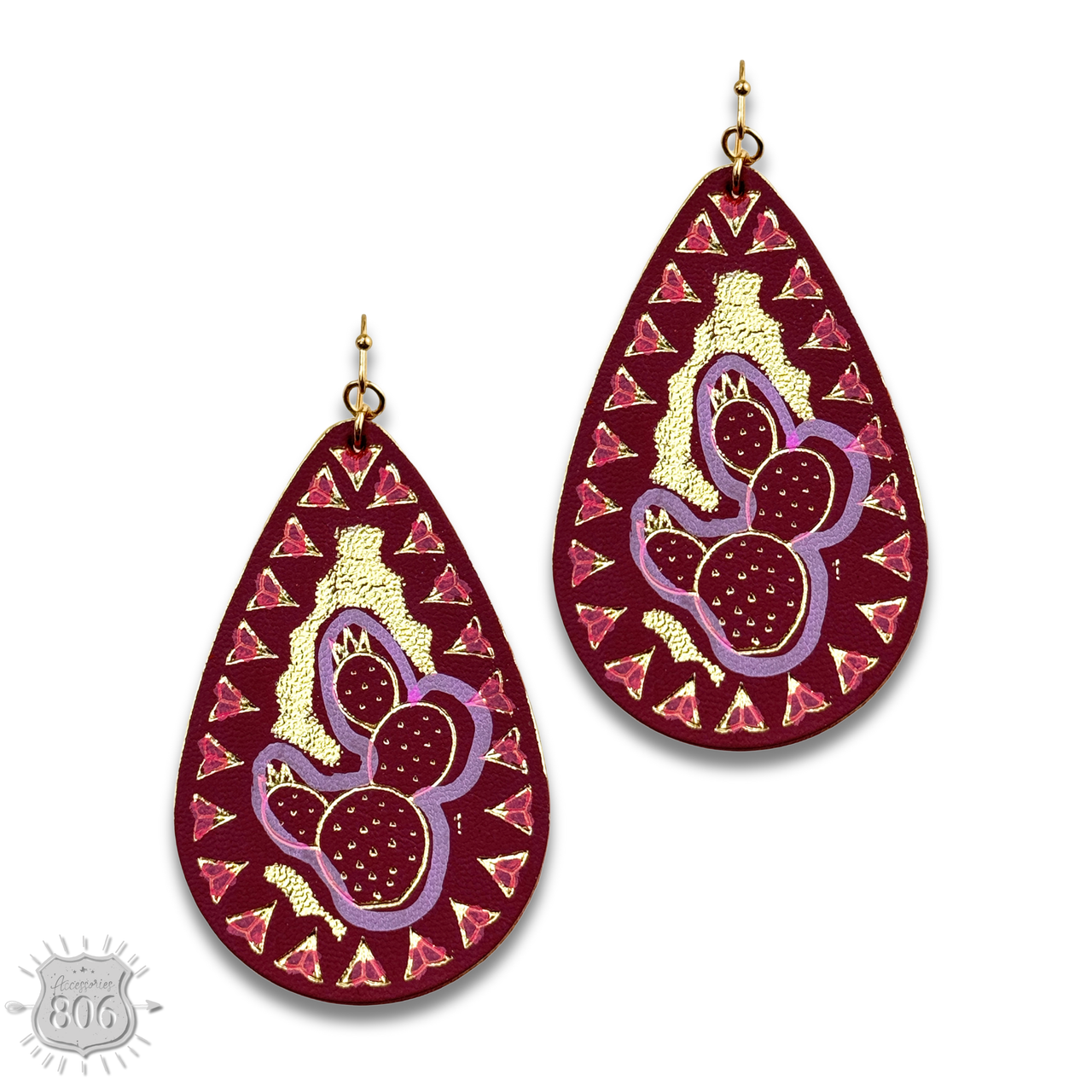 Prickly pear teardrop earring - LC