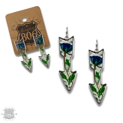 Pressed flower arrow earring - LC