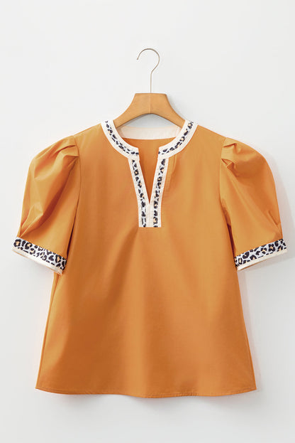 Gia Trim Puff Sleeve Blouse
