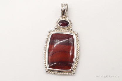 Large Designer Whitney Kelly Red Jasper Garnet Sterling Silver Pendant