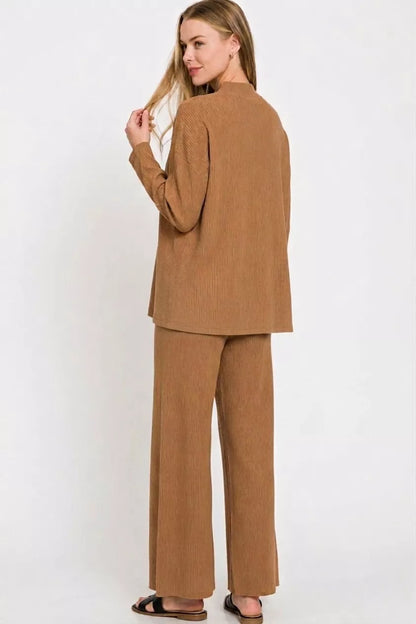 Zenana Viscose Sweater Top & Pants Set