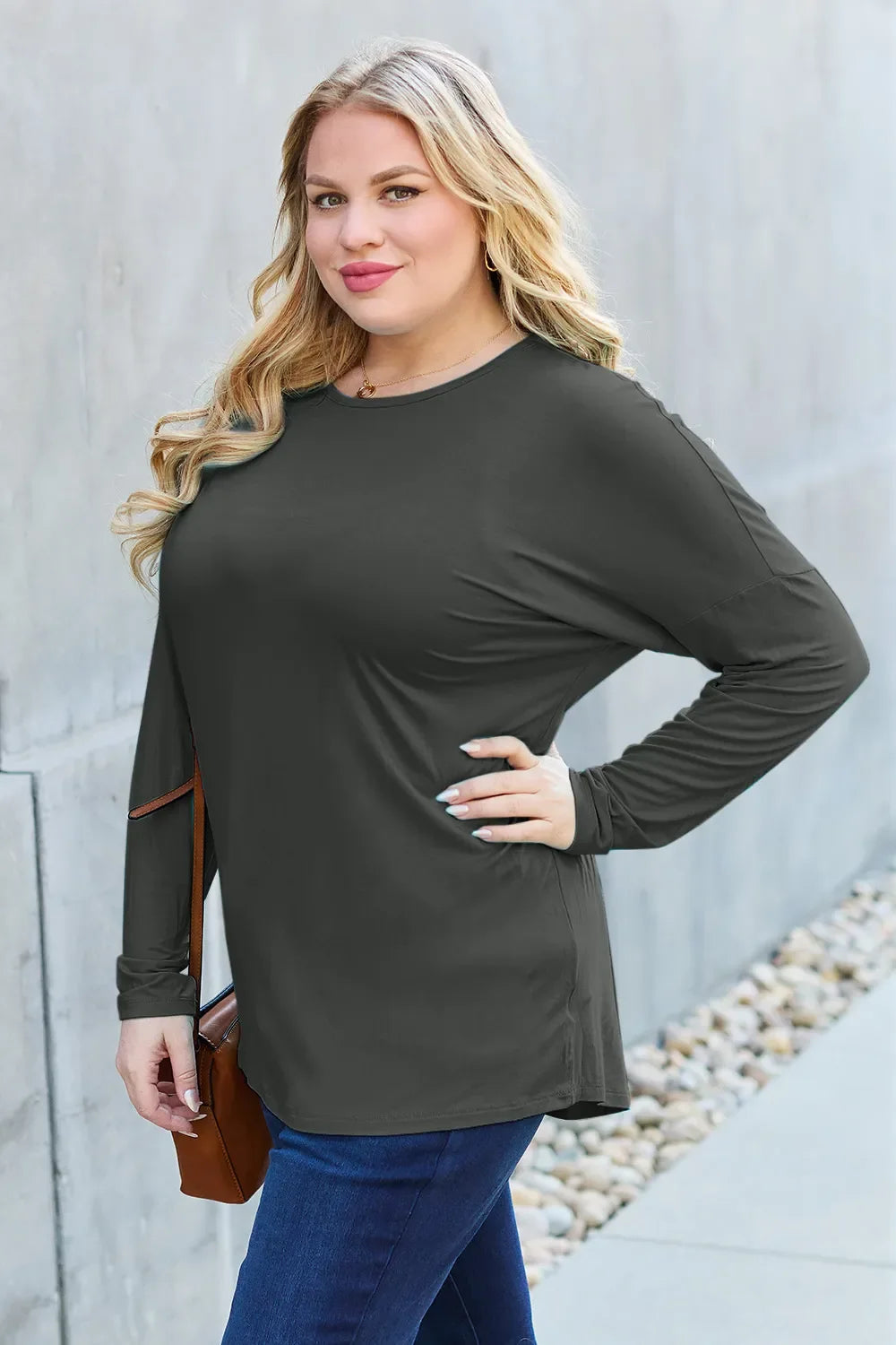 Basic Bae Full Size Relaxed Long Sleeve Tee