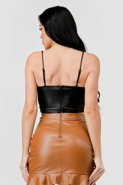 LUXE RHINESTONES COATING SWEETHEART SLEEVELESS BUSTIER TOP