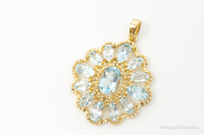 Designer Ross Simons Blue Topaz Gold Over Sterling Silver Pendant