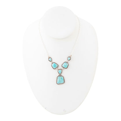 Earth and Sky Blue Turquoise Sterling Silver Necklace