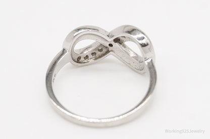 Vintage ESSE Cubic Zirconia Infinity Sterling Silver Ring - Size 5