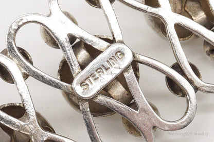 Large Vintage Mid Century Modernist Sterling Silver Pin Brooch