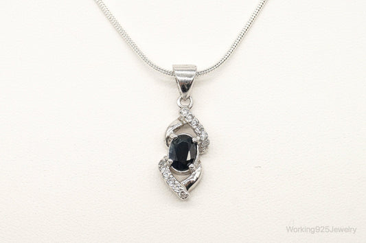 Sapphire Cubic Zirconia Sterling Silver Necklace