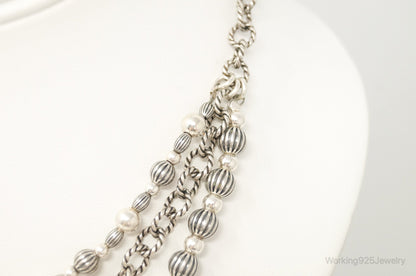 Southwestern Designer Carolyn Pollack Relios Bead Sterling Silver Necklace