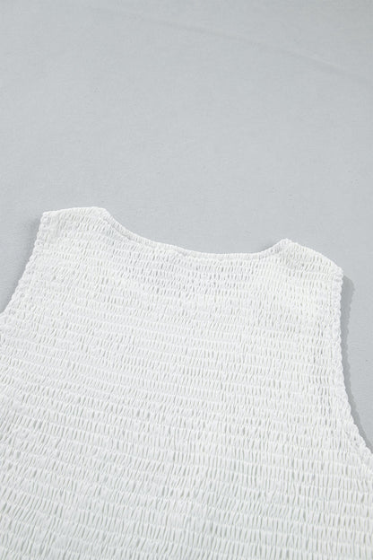 Danielle Smocked Lace Peplum Top