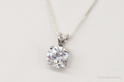 Vintage FAS Large Cubic Zirconia Sterling Silver Necklace