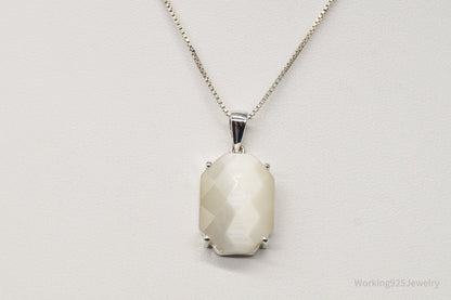 Vintage Art Deco Style Mother of Pearl Sterling Silver Necklace