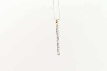 Vintage Designer Gold Vermeil Cubic Zirconia Sterling Silver Necklace Pendant