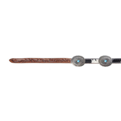 Myra Hair-on Leather Western Belt | Branding Iron Western Wear