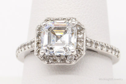 Vintage Cubic Zirconia Sterling Silver Ring Size 9