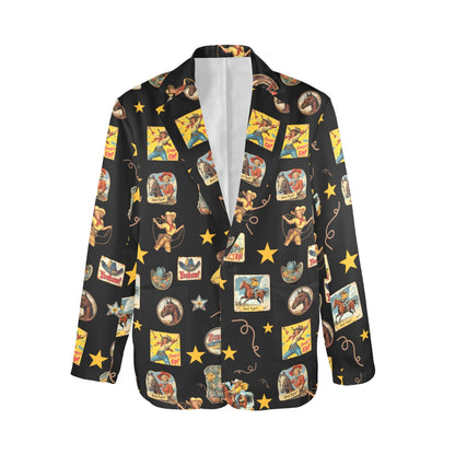 Baha Ranch Vintage Cowgirl Collage Western Blazer